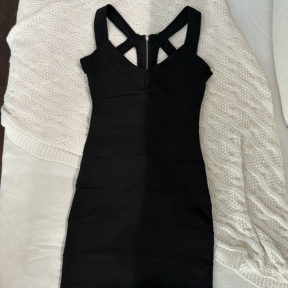 Black Bandage Bodycon Dress Womens